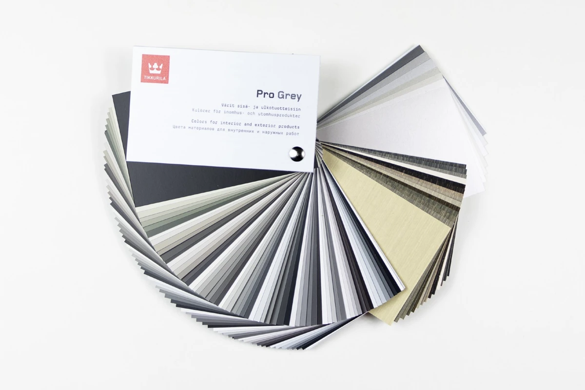 Каталог цвета Tikkurila Pro Grey — веер оттенков серого
